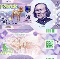 *USA 50 Dollars 2015 38. štát - Colorado polymer - Kliknutím na obrázok zatvorte -